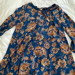 Flowy long sleeve floral dress